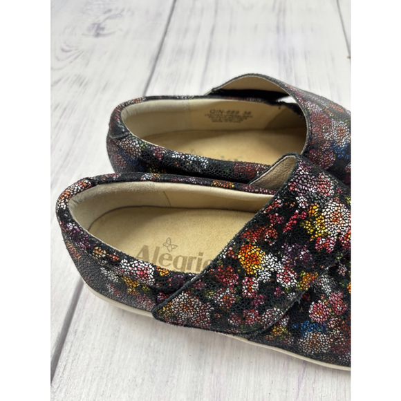 Women's Alegria TRAQ QIN 689 floral Shoes Size 6 (36) Black Multi-color - Picture 4 of 9